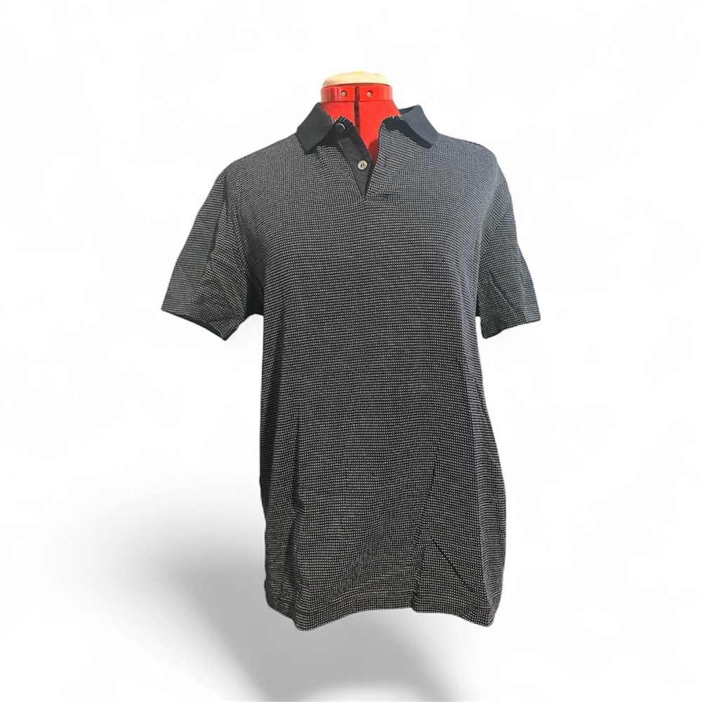Theory Men's Black and Gray Polo Shirt